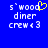 Blue background displays two identical pixelated text blocks with a yellow heart symbol replacing the 'o' in 'wood' on the left block.
