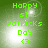 Green background with bright light effects and green text reading 'HaPPy st. PaTricks Day <3' in pixelated font.