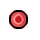 A circular icon with concentric rings in red and black, transitioning from sharp edges to blurred gradients
