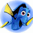 Blue fish with yellow fins and red eyes in a circular blue gradient background, with text overlays changing across six