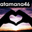Animated icon shows hands forming a heart shape over a sunset sky with purple clouds and orange horizon, text 'almana46' appears in top-left, bottom-left, and top-right corners.