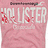 A pink background displays a Hollister shirt image with 'I LOVE HOLLISTER' text in cyan pixelated letters.