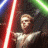A 48x48 pixel animated contact sheet showing two frames of a Star Wars character with lightsabers and green text branding on the right.