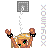 Pixelated character with blonde hair and green eyes, wearing black wristbands; text reads 'i've been a very bad girl!' in purple outline font.
