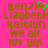 Pixelated text on bright pink background with green heart symbol replacing 'i' in first name, repeated across two identical