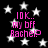 Black background with white stars and pink text reading "10K.. my bff Rachel?" in four identical quadrants.