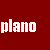 Red and gray pixelated with three white text elements: 'plano' top-left, 'senior' top-right, 'high' bottom-left
