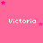 Pink background with repeated white text 'Victoria' and scattered pink stars in a