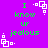 Purple background with green text reading "I know ur jealous" and white pixelated square patterns in four corners.
