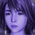 Pixelated static image of a person's face with dark hair, closed eyes, and purple-toned skin under low-resolution rendering.