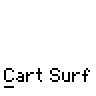 Animated contact sheet of a pixel art character surfing in a shopping cart across 20 frames with repeated text "Cart Surf" below each frame.