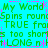 Pixelated green text on cyan background with pink accents, repeating phrases and symbols in a pattern