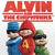 Red text "ALVIN" above smaller red text "THE CHIPMUNKS" over three cartoon chipmunks in blue, red hooded, and green outfits.