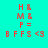 Pixelated red text on cyan background with pink horizontal bars shifting position across frames.