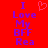 Red background with purple text reading 'I Love My BFF Rea' and a pink heart symbol above the word 'Love'.