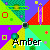 Pixelated of colorful triangular with geometric shapes and repeated text 'Amber' in white font across multiple sections
