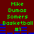 Green text on dark red background displays names and basketball-related terms with blue horizontal bars and #1 symbols.