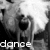 Black-and-white animation of a figure with large white hair dancing, repeated across six with text "dance" below each