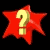 Red star-shaped icons with yellow question marks and exclamation points, some showing animation frames of changing symbols.