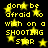Yellow pixelated text on black background with animated yellow stars, repeating 'don't be afraid to wish on a shooting star' in two