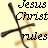 Animated icon with repeated 'Jesus Christ rules' text and cross symbols, alternating yellow and black color schemes across frames.