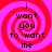 Four identical pixelated spiral patterns with red and pink hues, each containing the text "i want you to want me" in black block letters.