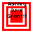 Red and white layered square frames with black text 'Ashley luvS Grant!!!' in pixelated font, four variations showing frame layer changes.