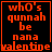 Four identical display orange pixelated text on black background with a small red heart symbol in the bottom-right corner of the rightmost