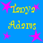 Blue background with yellow text reading 'Layla' and 'Adams' surrounded by pink star shapes.