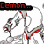 Pixelated anime-style character icons with text labels above and a person in blue shirt below, all on grass background.