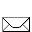Pixelated envelope icon with black and gray borders, white background, and diagonal lines forming a stylized 'X' shape across the top portion.