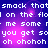 Pixelated text on a purple and pink gradient background with repeated phrases in white block letters.