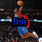 A basketball player in mid-air holding a ball, with text overlays changing across frames.