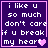 Purple background with white pixelated text reading "i like u so much don't care if u break my heart" and a pink heart symbol.