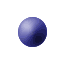 Six blue spheres with varying sizes and white halos arranged in a , showing animation progression from small to large