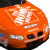 Animated contact sheet of a racing car icon with orange body, white number 20 text, and Home Depot branding across multiple frames showing motion effects.