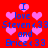 Red background with pink heart shapes and blue text reading "I love Steven <33 and Brice <33" repeated in a pattern