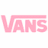 Four of pastel-colored VANS logos with a horizontal line above each letter, displayed on a white background