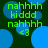 Green text and blue circles on dark background with repeated 'nahhhh kidd' phrases and '<3' symbols in pixelated style.