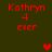 Red pixelated text 'Kathryn 4 ever' on dark green background with red heart symbols appearing and disappearing.
