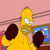 Yellow cartoon character with large head and white eyes stands between two dark brown figures against pink background, one figure holding blue rectangular object.