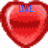 Red heart-shaped icon with blue text displaying 'LIVE', then 'LIFE', and finally 'LOUD!!!!!!<8'