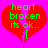 Red broken heart shape with green text 'heart broken its ok.. :[' on bright pink background, two identical static frames shown side-by-side.
