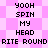 Pixelated text and patterned background in pink and white, with repeated phrases and a mirrored layout.