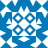Blue and white pixelated pattern with central white square containing four blue circular shapes arranged in a 2x2 grid, surrounded by blue and white geometric shapes.