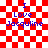 Red and white checkered background with blue text reading "I Love Jacqueline" in four identical , each showing a different animation frame of the same static image