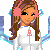Pixel art character in winter outfit with pink accents and ear warmers, next to a text box reading "WintEr BaBli" on a gray background.