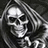 Black-and-white pixelated image of a hooded skeletal figure with text reading "Do You Fear Death?" and "you should... He is coming for you..."