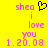 Yellow background with pink pixelated text reading "sheo i love you 1.20.08" and a black heart symbol above the text.