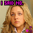 nine identical pixelated images showing a person with long blonde hair and blue eyes, each displaying the text "I SAID NO." in pink block letters above